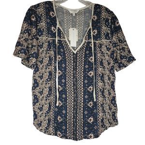 Lucky Brand Women’s Short Sleeve Peasant Top